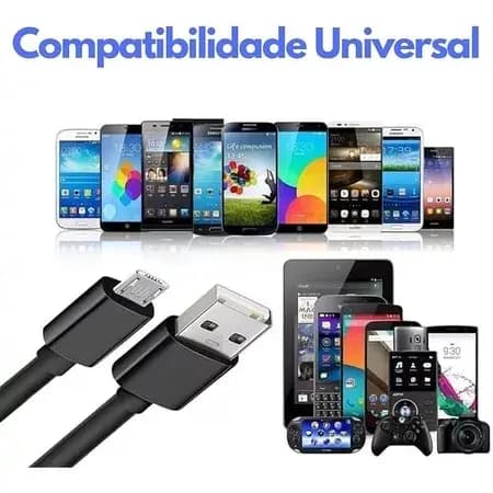 Cabo Carregador Turbo Rápido V8 Micro USB Tipo C
