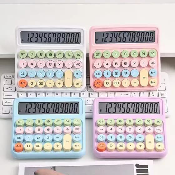 Calculadora Solar Colorida de Mesa 12 Dígitos Teclado Mecânico De Ponto Grande Escola & Papelaria De Escritório