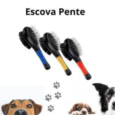 Escova Pente  Dupla para Pets Cachorro Gatos  Pequenos e Médios - Sortido