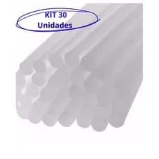 Bastão de Cola Quente 7mm x 30 cm Refil Kit de 30 Unidades Tubo para Pistola Cola Quente