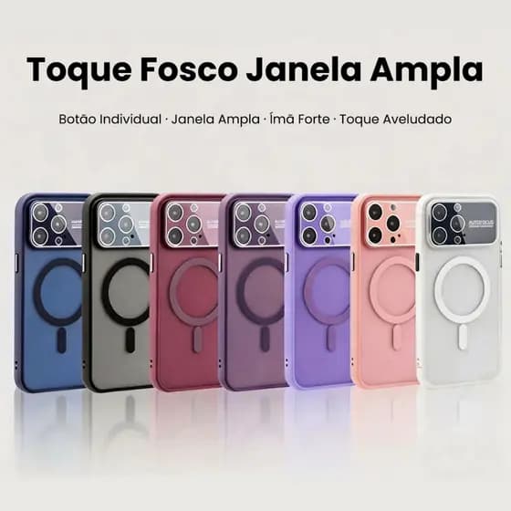 MagSafe Magnetic Case for iPhone 11 12 13 14 15 Anti-queda Anti-risco Proteção de Câmera