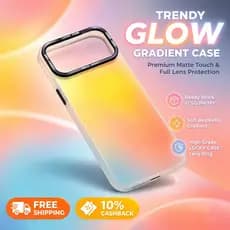 Capa Premium Gradiente Camaleão para iPhone 17 Pro Max 16 15 14 13 12 11, Anti-Impressão Digital Envio Local