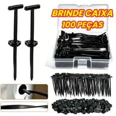 Kit 100 Abraçadeira Fivela Nylon 6 Reforçada Tipo T Cinta Plástica Universal Travamento Presilha de Parachoque Carro