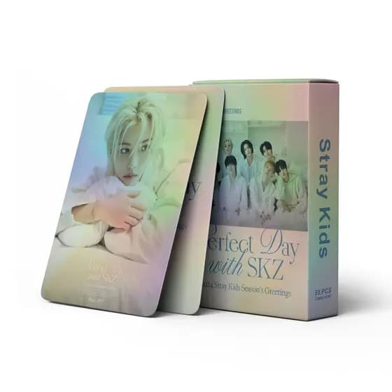 KPOP 55 peças/caixa Cartão Fotográfico Stray Kids "He's Perfect 2024" Álbum Season's Greetings Cartão LOMO Colecionável