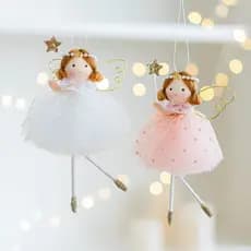 Nova Decoração de Natal: Anjo de Tule para Janela de Casa, Enfeite para Árvore de Natal