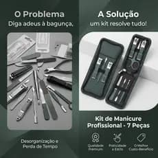 Kit 7 Kits De Manicure e Pedicure De Luxo – Portáteis, Conjunto De Clipper De Unhas Brilhante