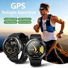 Smartwatch relogio feminino masculino GPS Belteenk KC100 1.39''AMOLED 100+ esportes 3ATM à Prova de água Assistente IA