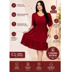 Vestido Midi Elegante Confortável Festa Evangélico Casual