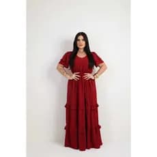 vestido feminino longo com tecido que não amassa material duna premium
