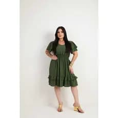 VESTIDO MEDI FEMININO PLUS ELEGANTE,IDEAL PARA O DIA A DIA
