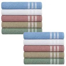 Kit 10 Toalhas de Banho Agata - 100% Algodão - Majo Home