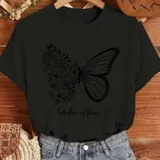 T-shirt Blusinha Camiseta casual 100% algodão premium Casual gola Redonda