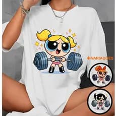 Camiseta Tshirt Oversized 100%Algodão Academia Fitness Gym Treino Musculação Feminina Meninas 3.0