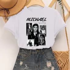CAMISETA CAMISA BLUSA TSHIRT VARIAS ESTAMPA MICHAEL JACKSON REI DO POP NOSTALGIA MODA FEMININA