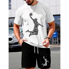 Conjunto Camiseta Camisa T-Shirt Basquete Play Game + Bermuda Short Moletom