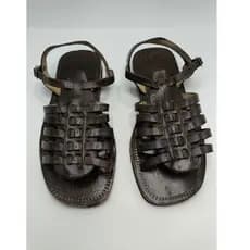 Sandalia de Couro Lisa Tradicional Promoção  Marron Unisex Tradicional