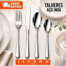Jogo Faca Garfo Colher Colher Sobremesa Aço Inox Faqueiro 4 8 12 16 20 24 Peças Mesa Jantar Talheres