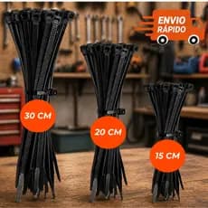 Abraçadeira Nylon Enforca Gato Preta 15cm 20cm 30cm Alta Resistencia Fivela Multiuso Cinta Plastica