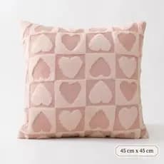 Capa de Almofada Decorativa com Estampa de Corações – 45x45 cm