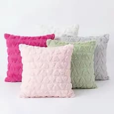 Capa de almofada 45x45 coracao relevo macia decorativa sofa sala quarto sem enchimento