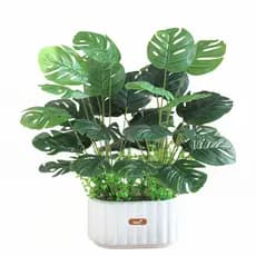 KIT2 Planta artificial monstera 70cm 18 folhas decoração sala planta tropical verde fake grande não inclui vaso