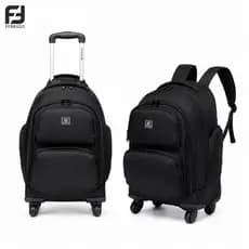 Ferrazzi Mochila com Rodinhas e Alças 2 em 1 Unissex Escolar e Mala de Viagem Resistente 36L