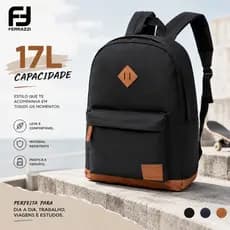 Ferrazzi Mochila Bolsa Masculina Resistente para Escola ou Viagem Reforçada Unissex