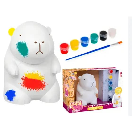 Mister Brinque Boneco Capivara para Pintar e Lavar Vinil Capy Toy