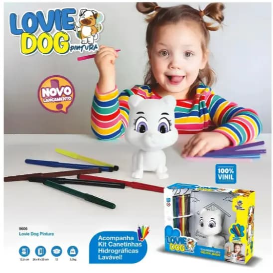 Mister Brinque Lovie Dog Pintura Cachorrinho Para Pintar - Menino Menina Macio