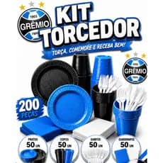 Kit Festa Completo 200 Peças Coloridas – Descartáveis Aniversário Eventos Brasil Copa Times Casa