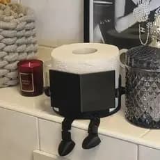 Suporte de Papel Higiênico com Pernas Articuladas - Moderno Engraçado Organização Casa Banheiro