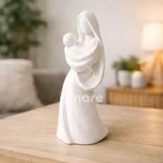 Maria com o Menino Jesus 15cm | Escultura Religiosa em PLA | Imagem Sagrada Impressão 3D