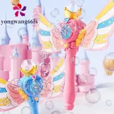 YONGWANG Fabricante De Bolhas Elétrico , Varinha Automática Luminosa , Com Asas , Soprador Portátil , Brinquedos