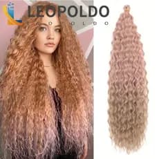 LEOPOLDO Ombre Marly Cabelo Tranças Brasileiras Afro Cachos Fibra Resistente Ao Calor Americano Africano Macio Natural K