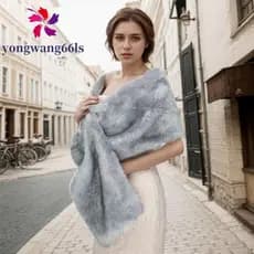 YONGWANG Xale De Pelúcia , Lenços De Pele Sintética De Cor Sólida Estilo Coreano , Capa Macia , Gola Falsa De Ombro De N