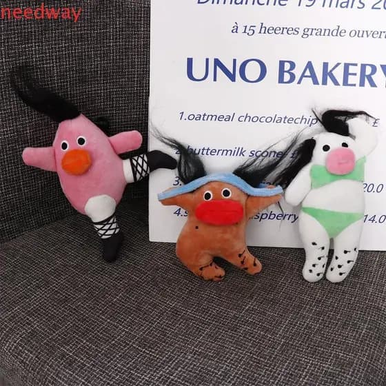 NEEDWAYB Chaveiro De Boneca De Tecido De Olhos Grandes , Pelúcia De Boca De Salsicha Macia De Algodão PP , Recheado