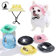 Chapéu De Cachorro Gato Protetor Solar Com Fivela De Corda Ajustável Tampas Pescador De Moda