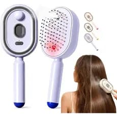 Escova De Cabelo Automática Com Spray De Água | Pente Elétrico De Massagem Para Couro Cabeludo Mulheres Desembaraçadora