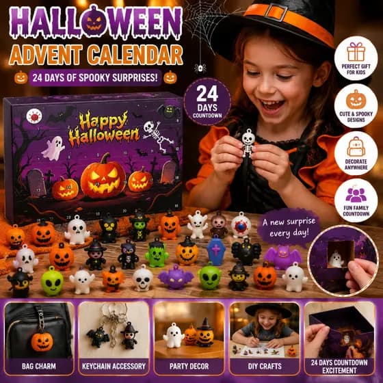 Calendário Do Advento De Halloween 24 Dias Contagem Regressiva Divertida Caixa Surpresa Enfeites Presentes Para Crianças