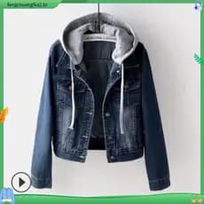 Jaqueta Parka/Jeans Feminina Forrada Com Pelinho/Até Tamanho Plus Size Inverno Frio Cabo Acintura