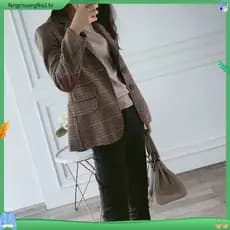 Britânico Estilo Blazers Xadrez Clássico Casaco De Fato