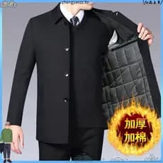 Jaqueta acolchoada masculina outono inverno jaqueta masculina de meia-idade jaqueta para idosos pai usar jaqueta de negó