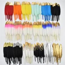 20 peças de penas de pato douradas e úmidas, com 10-15 cm, usadas para fazer joias artesanais, decorações de festas de c