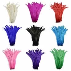100 peças de penas de cauda de galo coloridas para atacado, penas naturais para DIY, feitas à mão, para fabricação de ad
