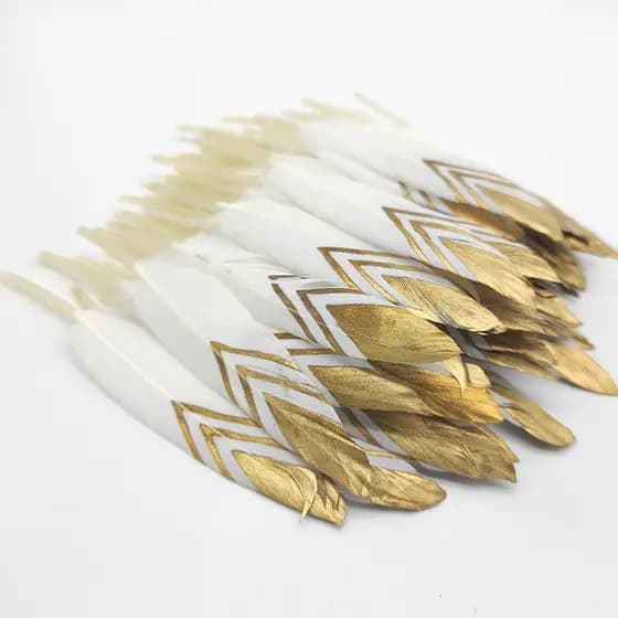 50 penas de ganso brancas naturais, com 10-15 cm de comprimento, usadas para artesanato DIY, decorações de festas, fabri