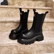 Botas de cano médio, botas, botas Martin femininas, estilo outono e inverno, botas Martin de moda para atividades ao ar