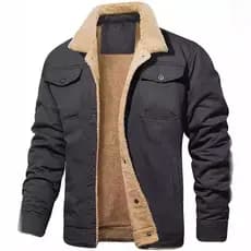 Jaqueta masculina, macia ao toque e quente, é uma escolha ideal para o inverno extremamente frio. 6UPQ