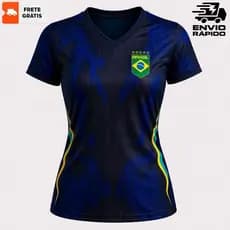 Camisa Camiseta BABY LOOK T-shirt Feminina BRASIL Torcedor Patriota Copa do Mundo 2026 Dry Fit OUTLETPOWER