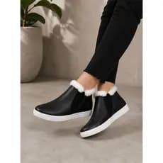 Bota Feminina Acolchoada Casual Elástico Inverno Confortável  Forrada De Pelúcia 26 Ao 39 HICKSTORE