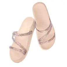Sandália Feminina Birken Tiras Com Brilho Varias Cores Leve e Confortável